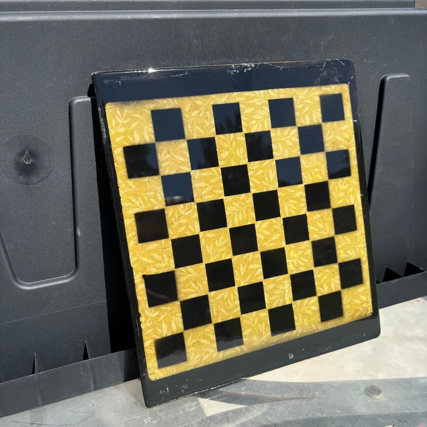 Yellow & Black - Resin Coated Chess Board