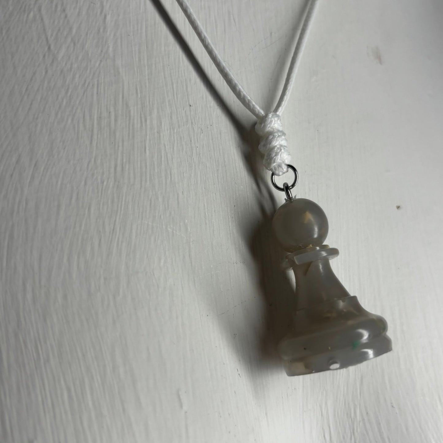 Ice White Pawn - Handmade Resin Chess Necklace