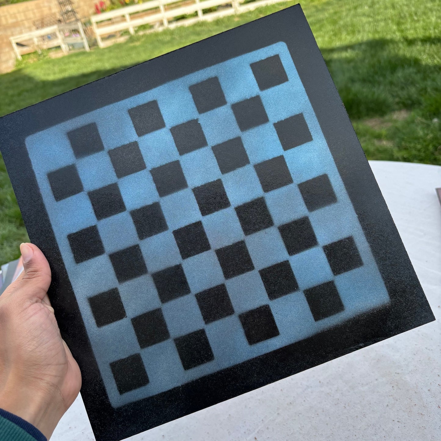 Simple Blue - Painted Chess Set