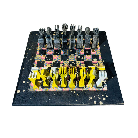 Yellow Golden Hue - Large Deluxe Chess Set