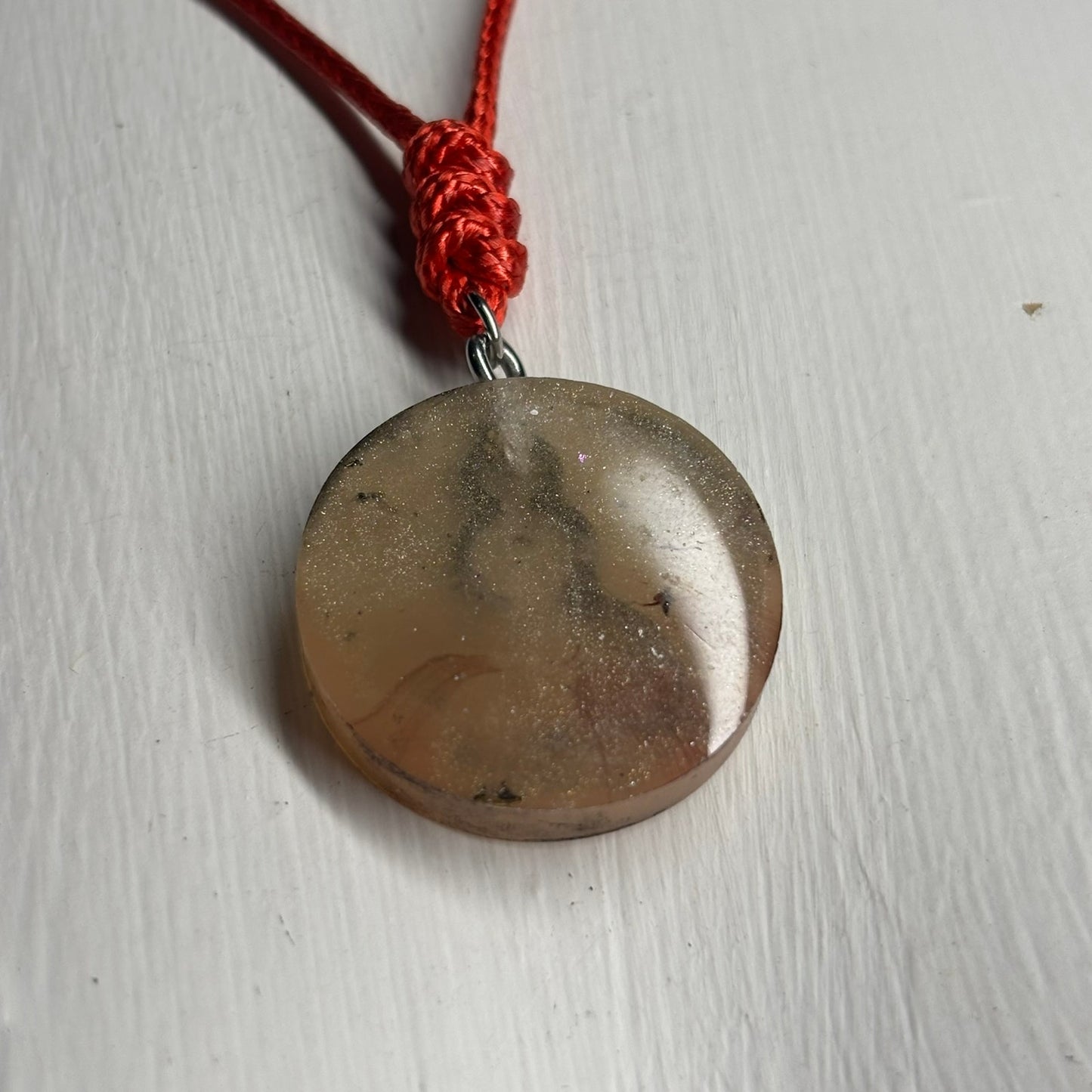 Cream Ash Pawn - Handmade Resin Chess Necklace