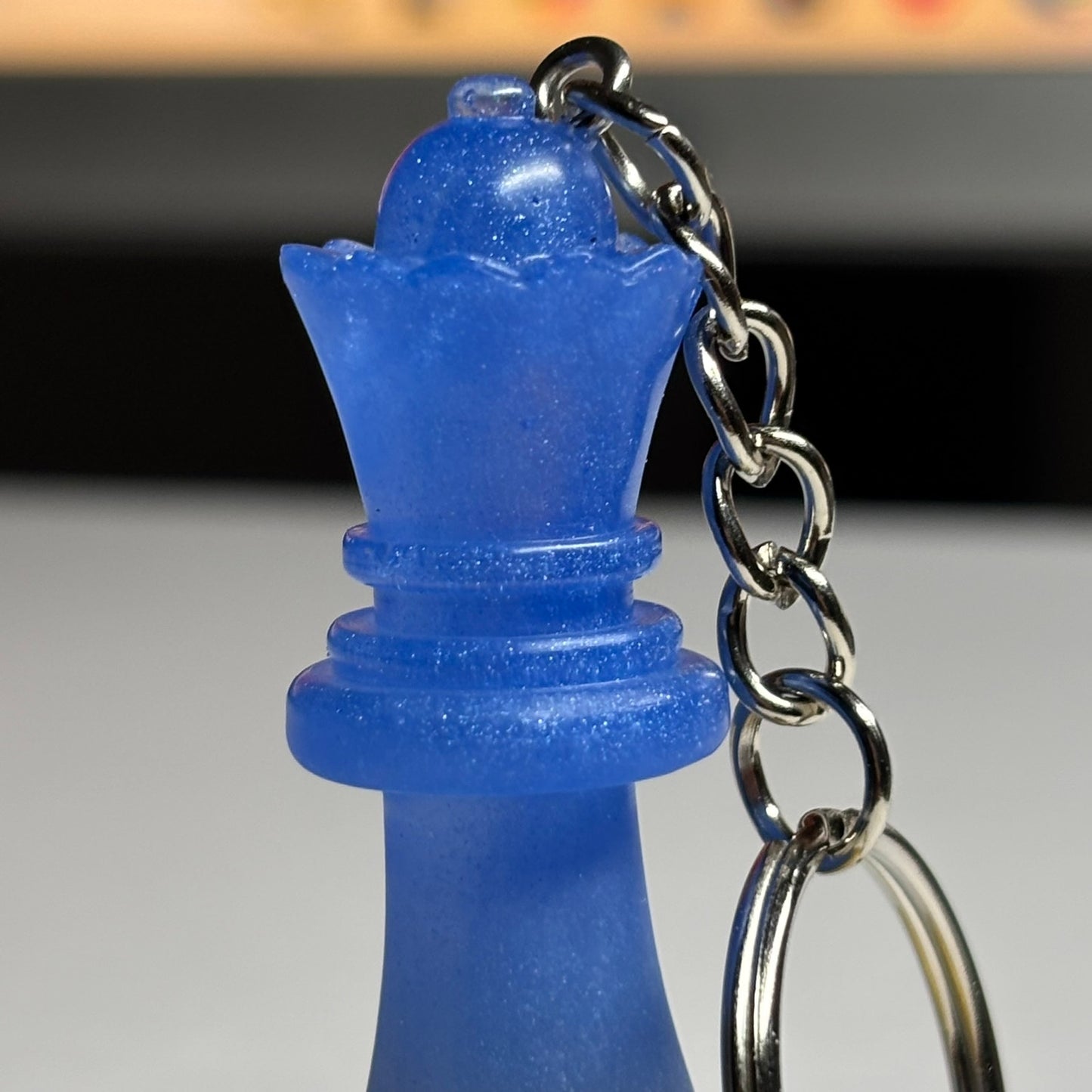 Blue Yellow Queen - Handmade Resin Keychain