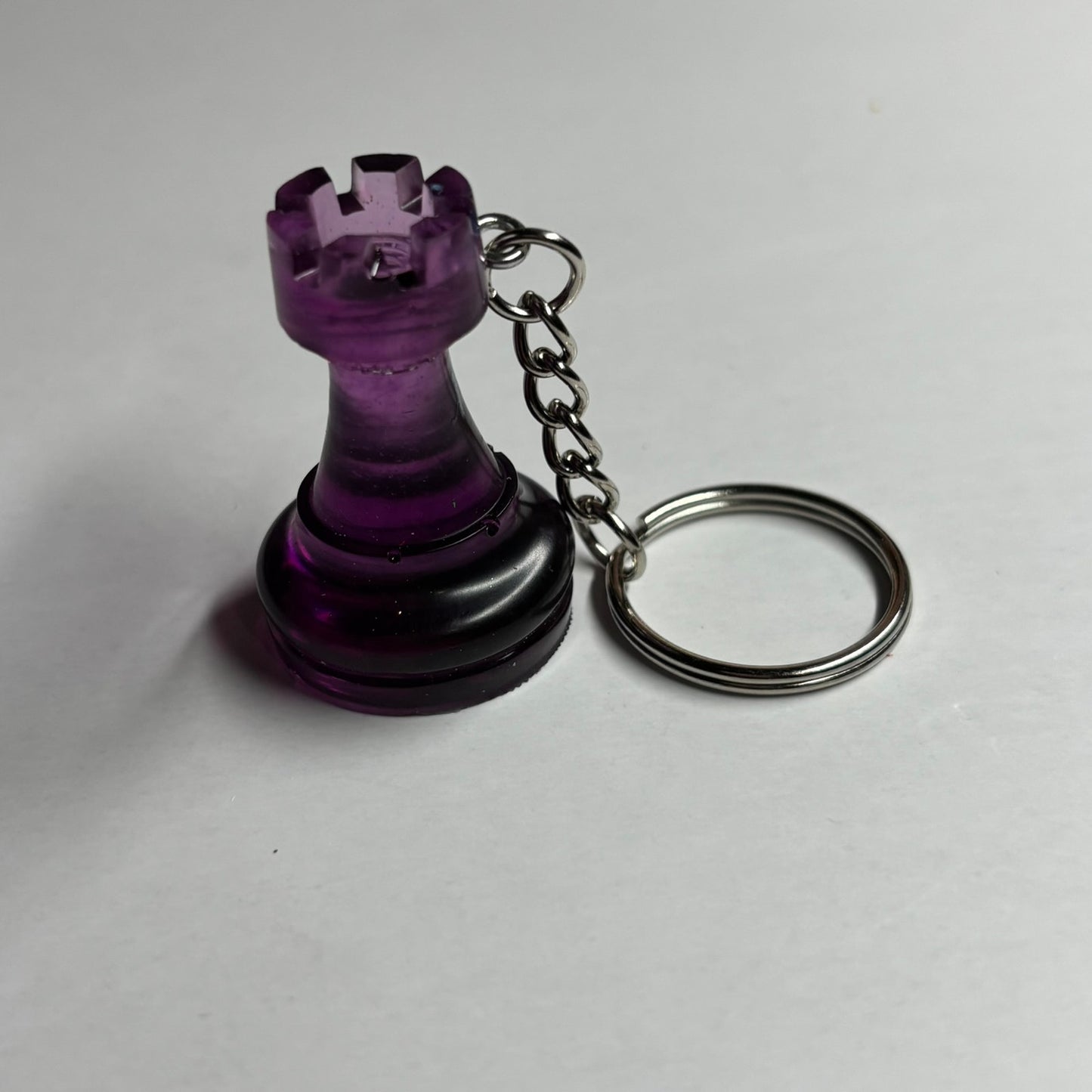 Translucent Purple Rook - Handmade Resin Keychain