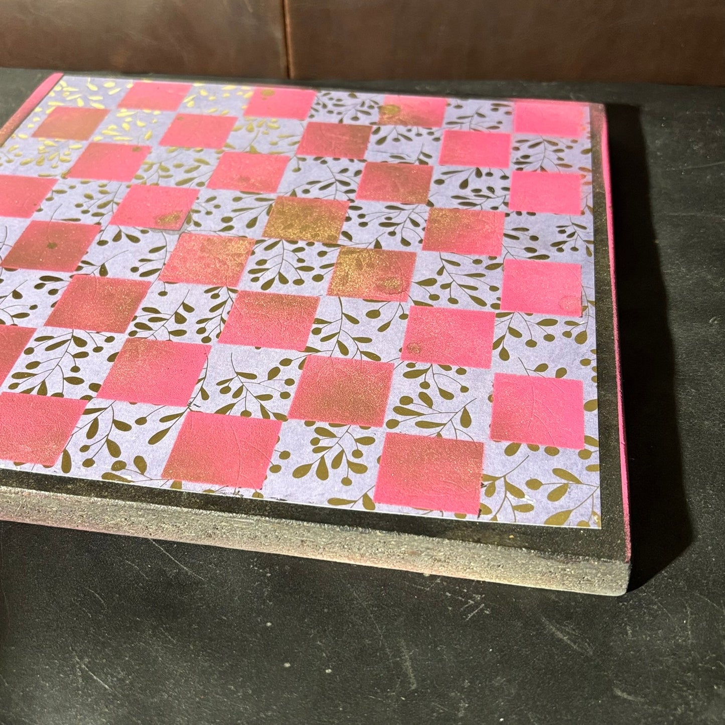 Gold & Pink - Scrapbook Chess Board