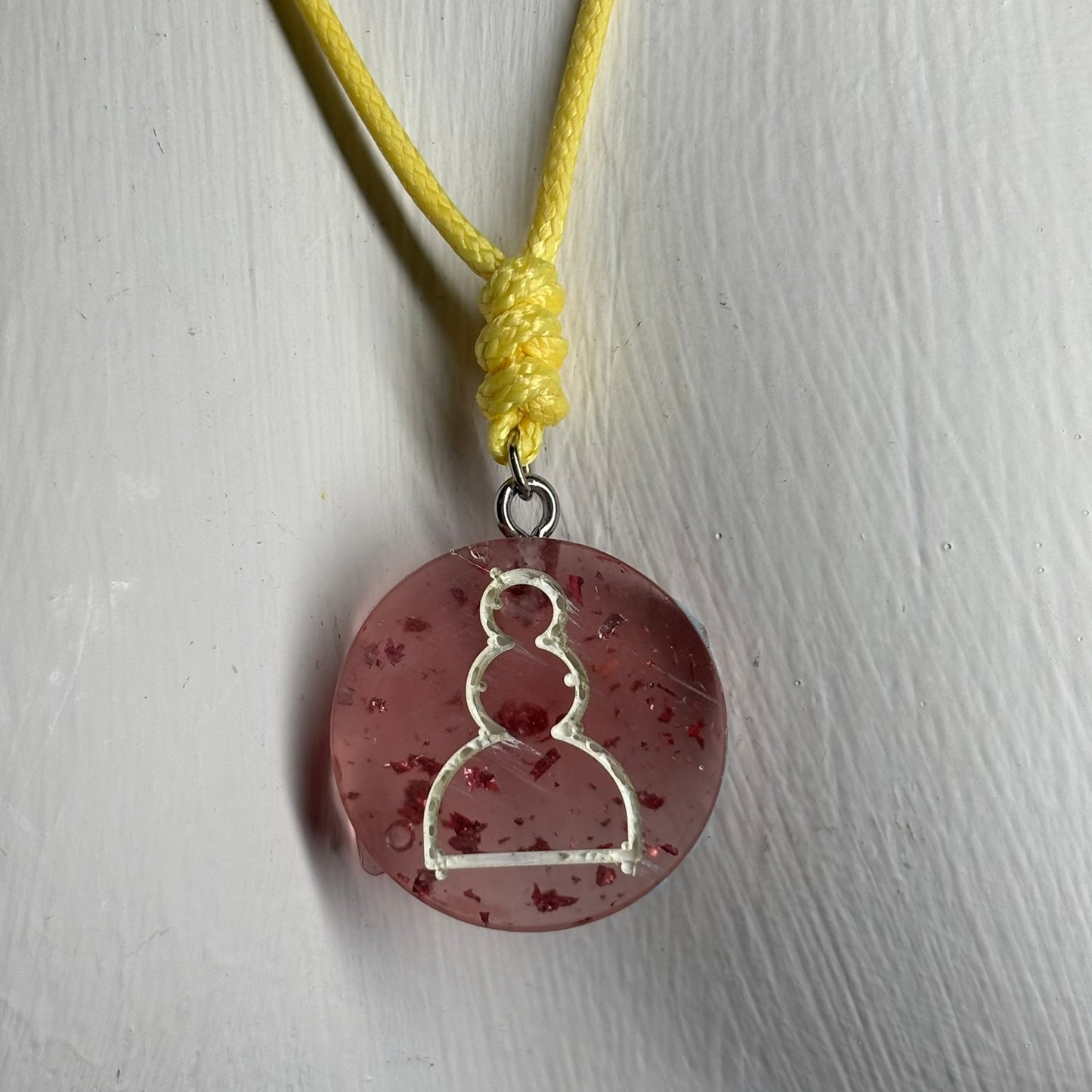 Steam Red Pawn - Handmade Resin Chess Necklace