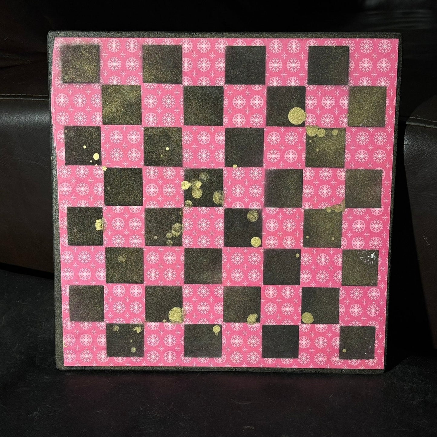 Red Pattern - Scrapbook Chess Board