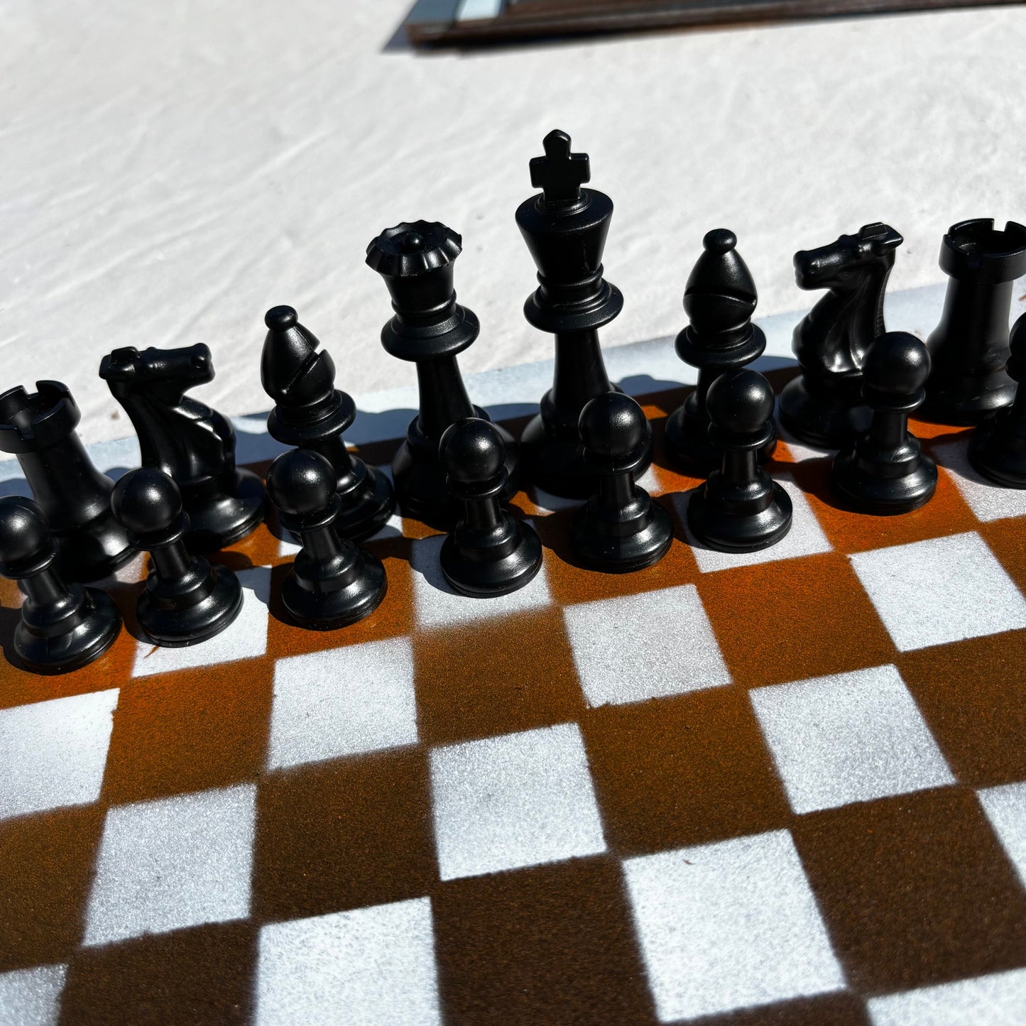 Burned Orange - Painted Chess Set