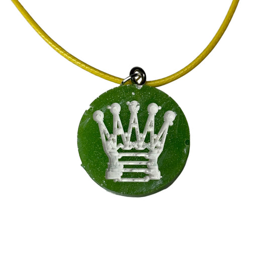 Green Queen - Handmade Resin Chess Necklace