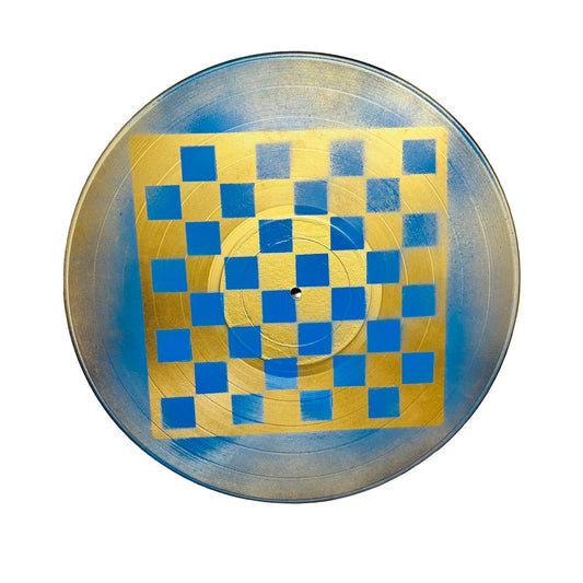Golden Blue - Vinyl Chess Board