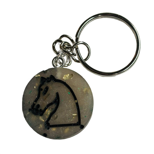 Crystal Gray Knight - Handmade Resin Keychain