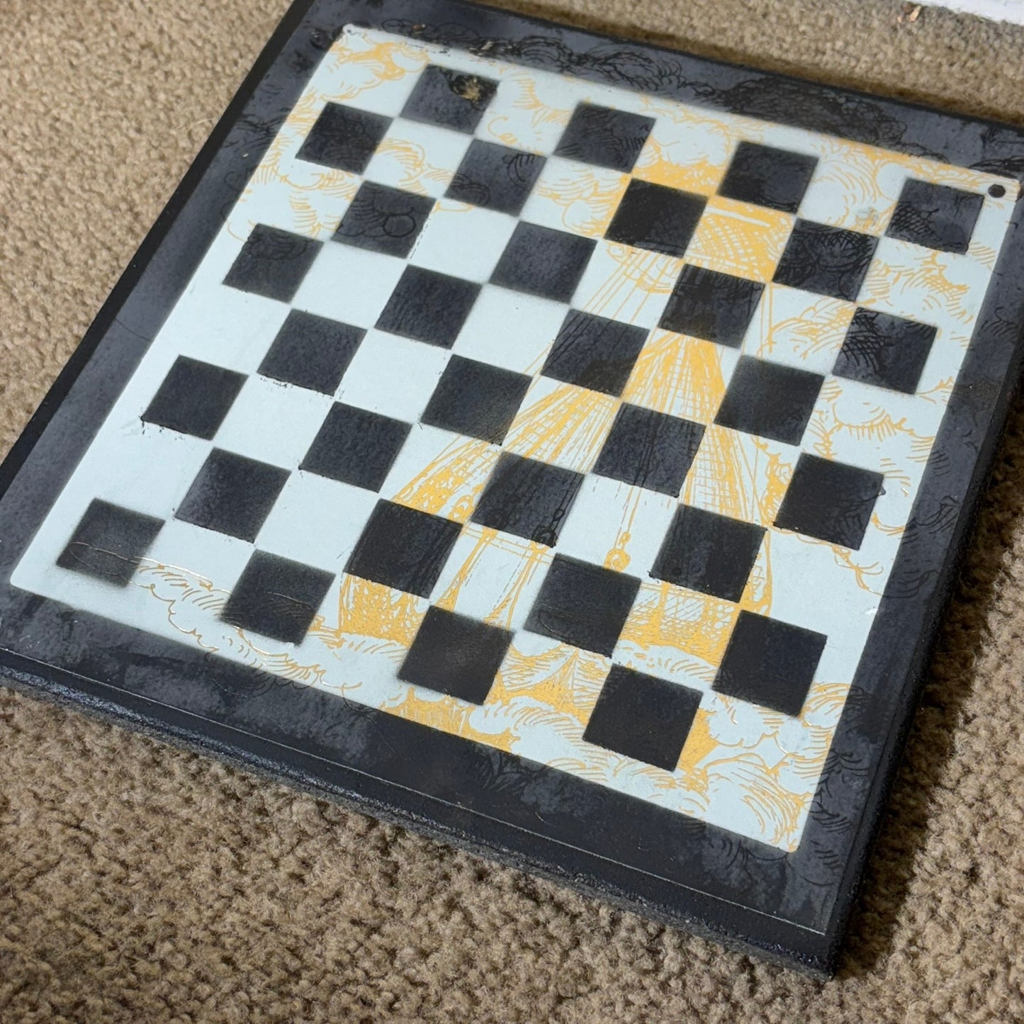 Golden Skies - Scrapbook Chess Board
