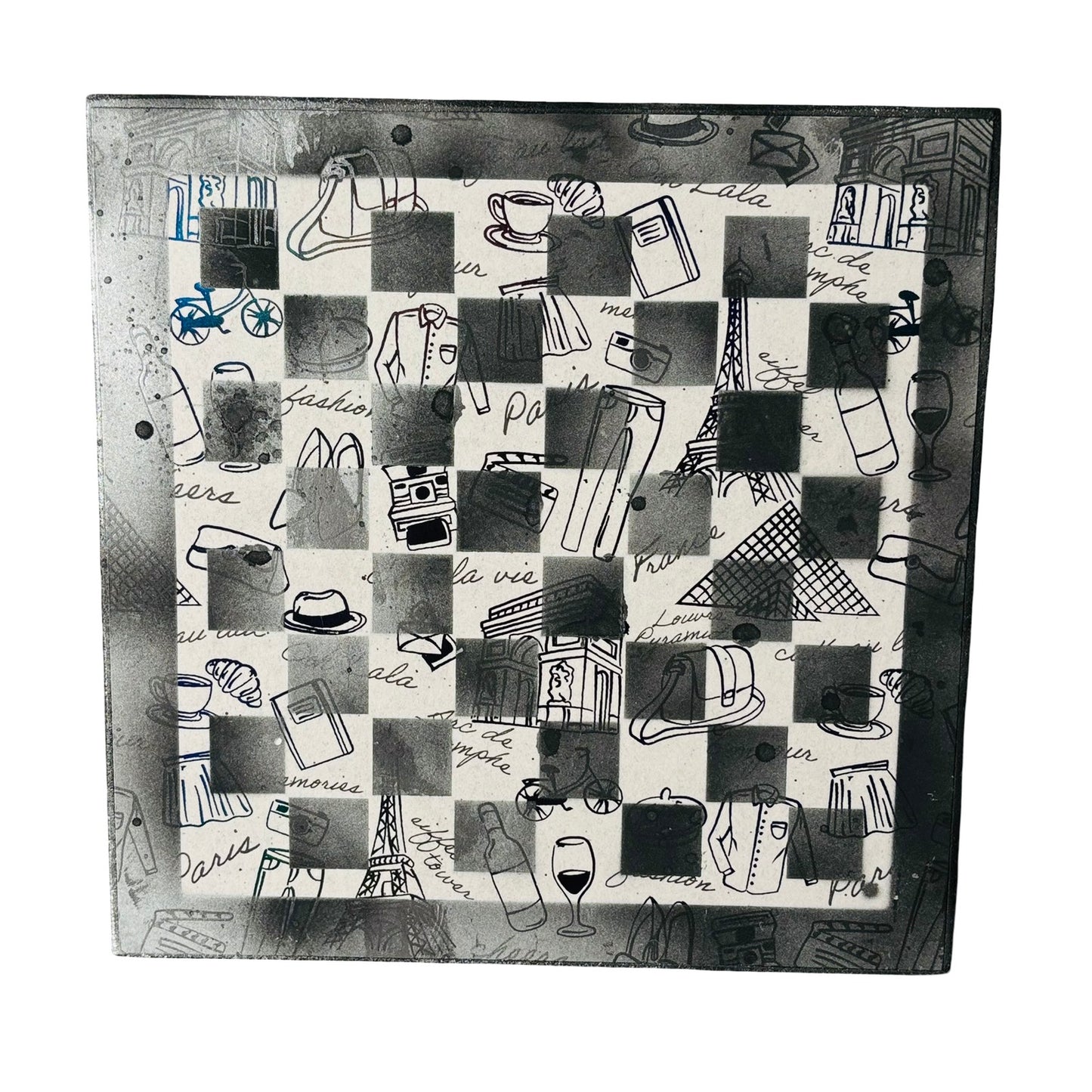 Black & Whites Random Items - Scrapbook Chess Board