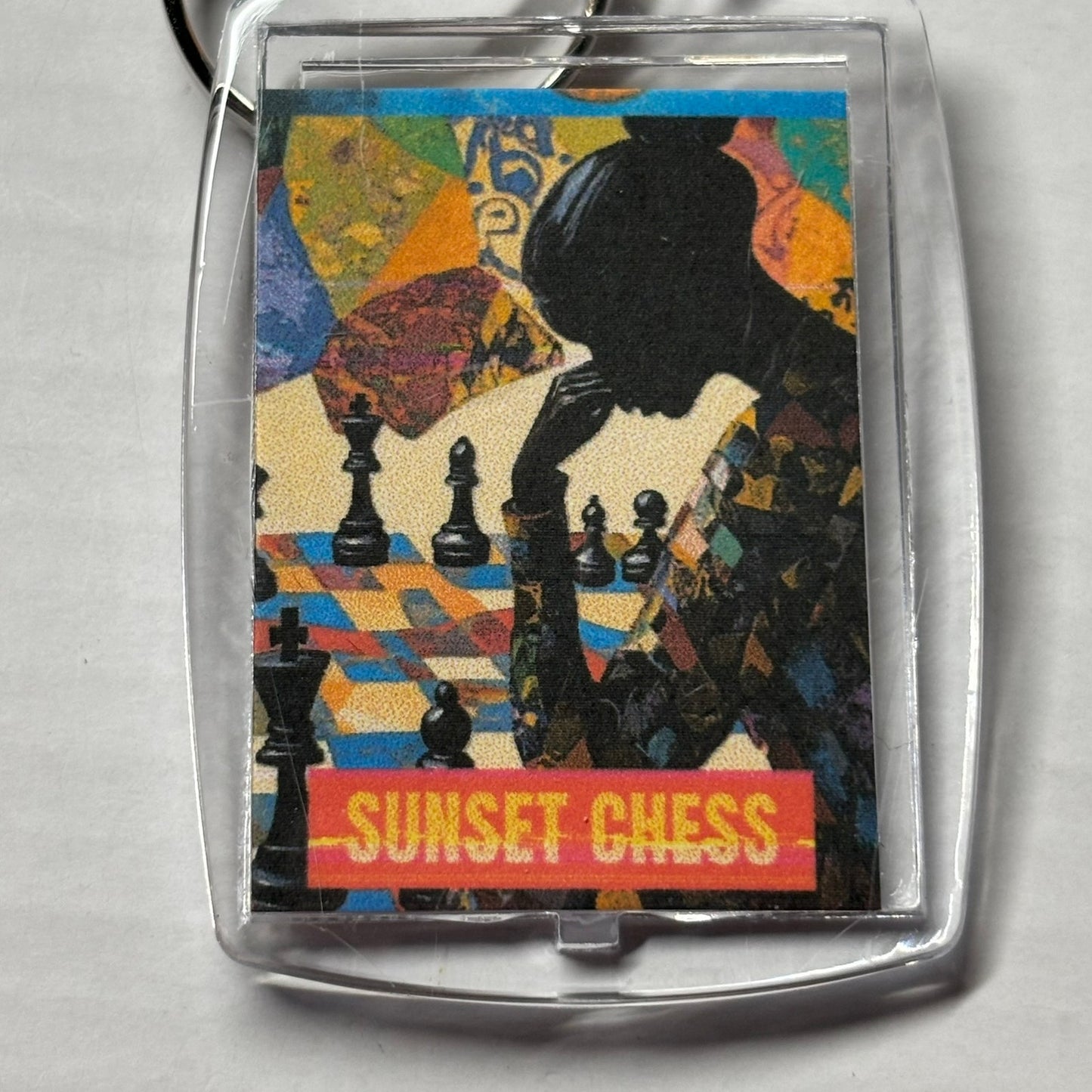 Thinker Girl - Chess  Photo Keychain