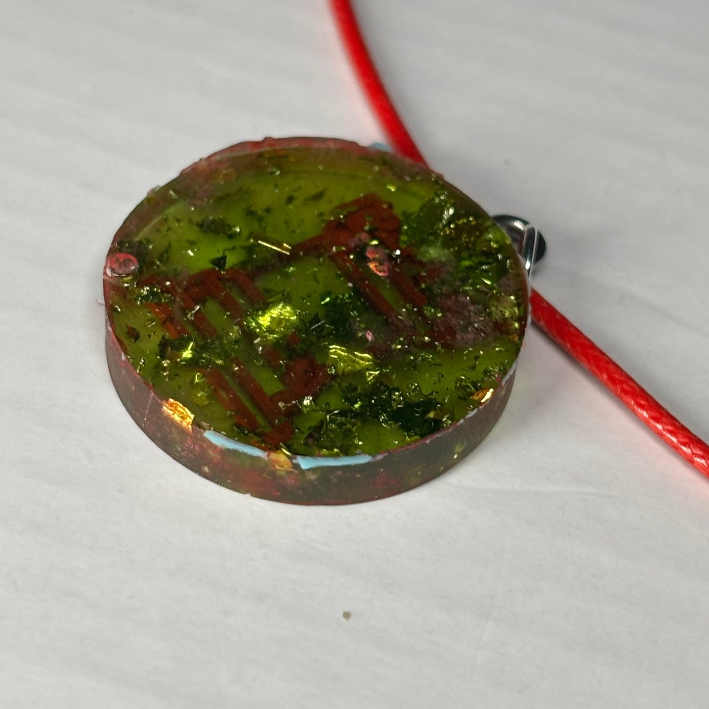 Royal Green Rook - Handmade Resin Chess Necklace