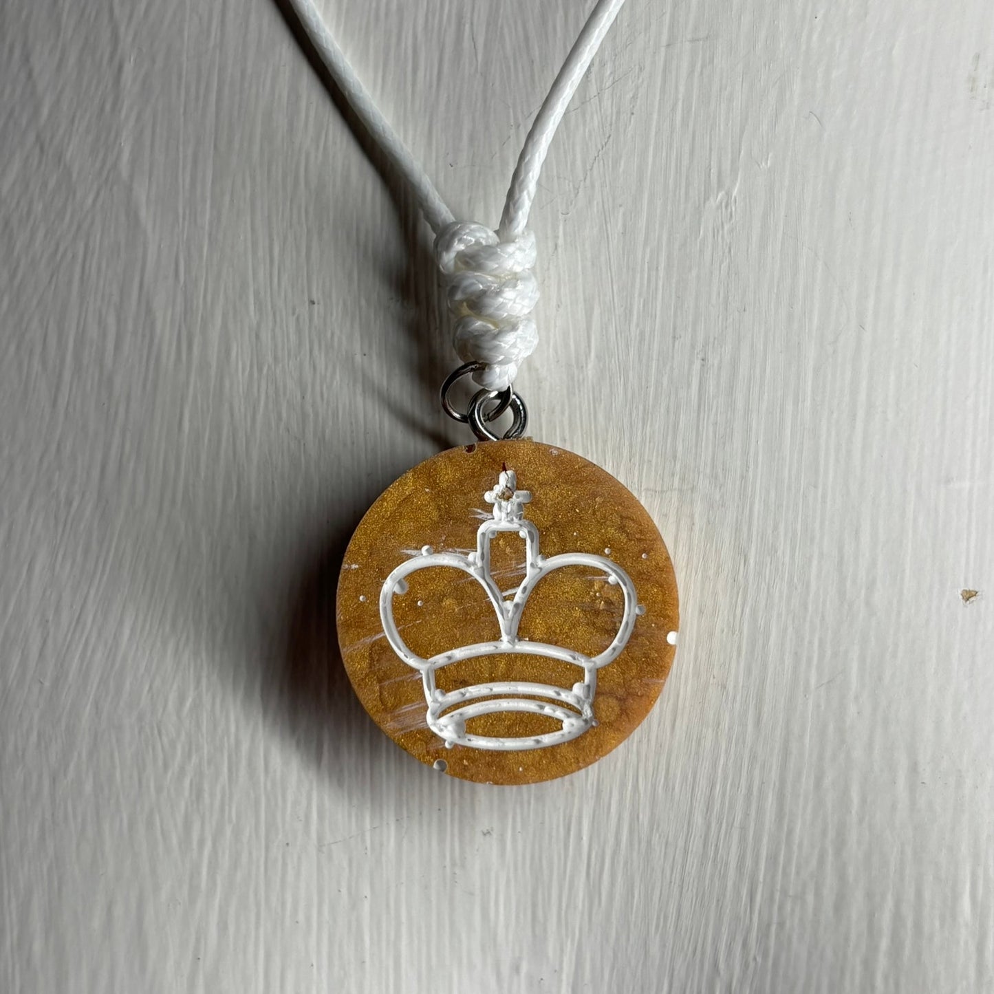 Golden King - Handmade Resin Chess Necklace