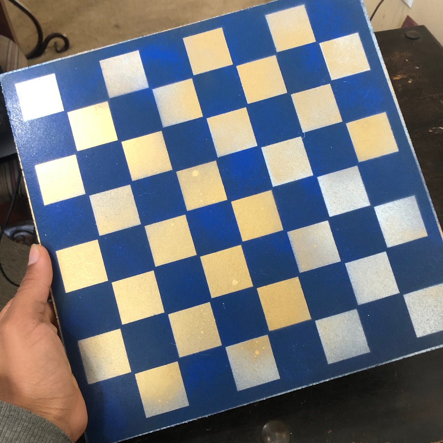 Golden Blue - Painted Chess Set