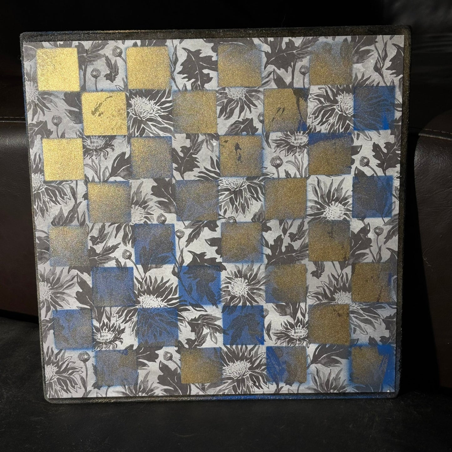 Golden Blue - Scrapbook Chess Board