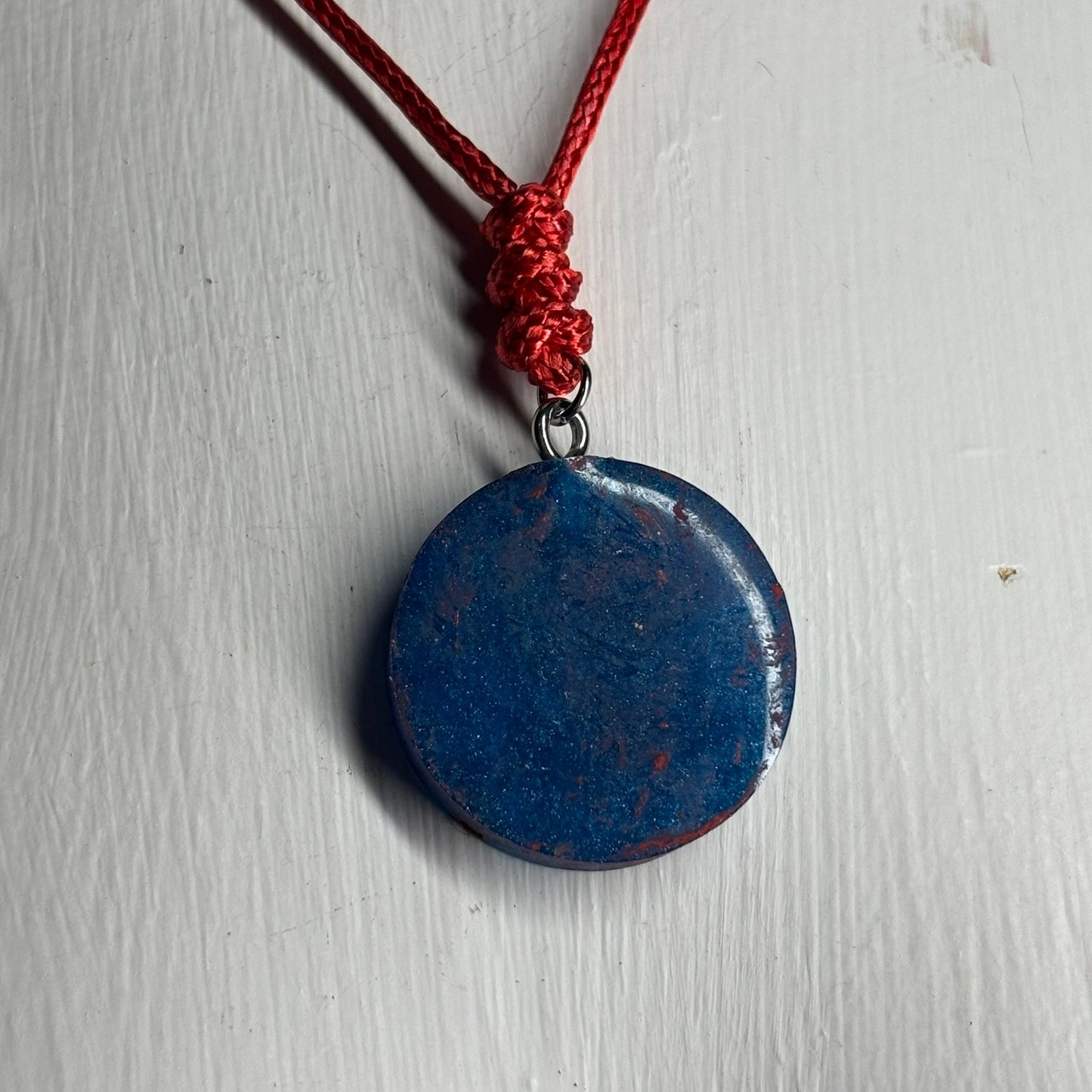 Deep Blue Bishop - Handmade Resin Chess Necklace