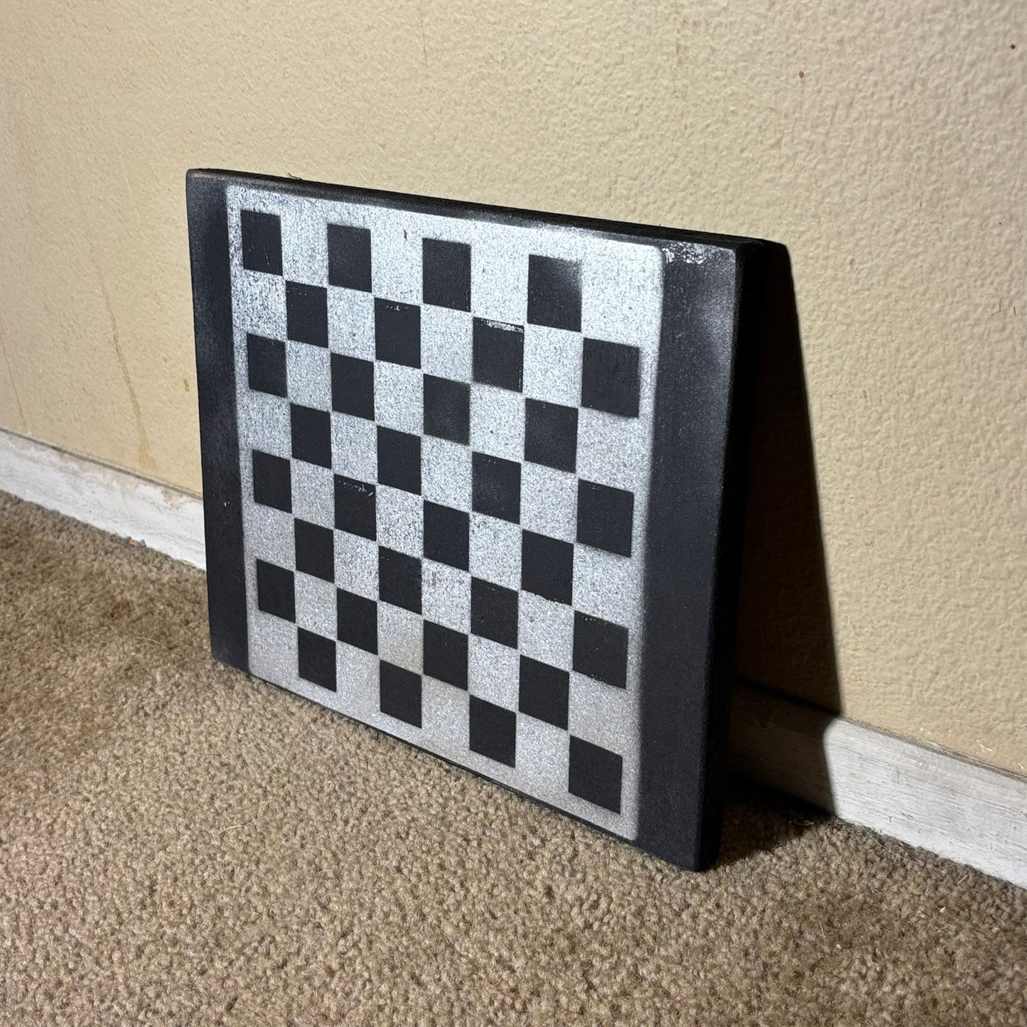 Gray & Black - Painted Chess Board