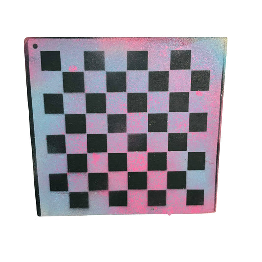 Pink & Blue Mix - Painted Double Sided Chess Board
