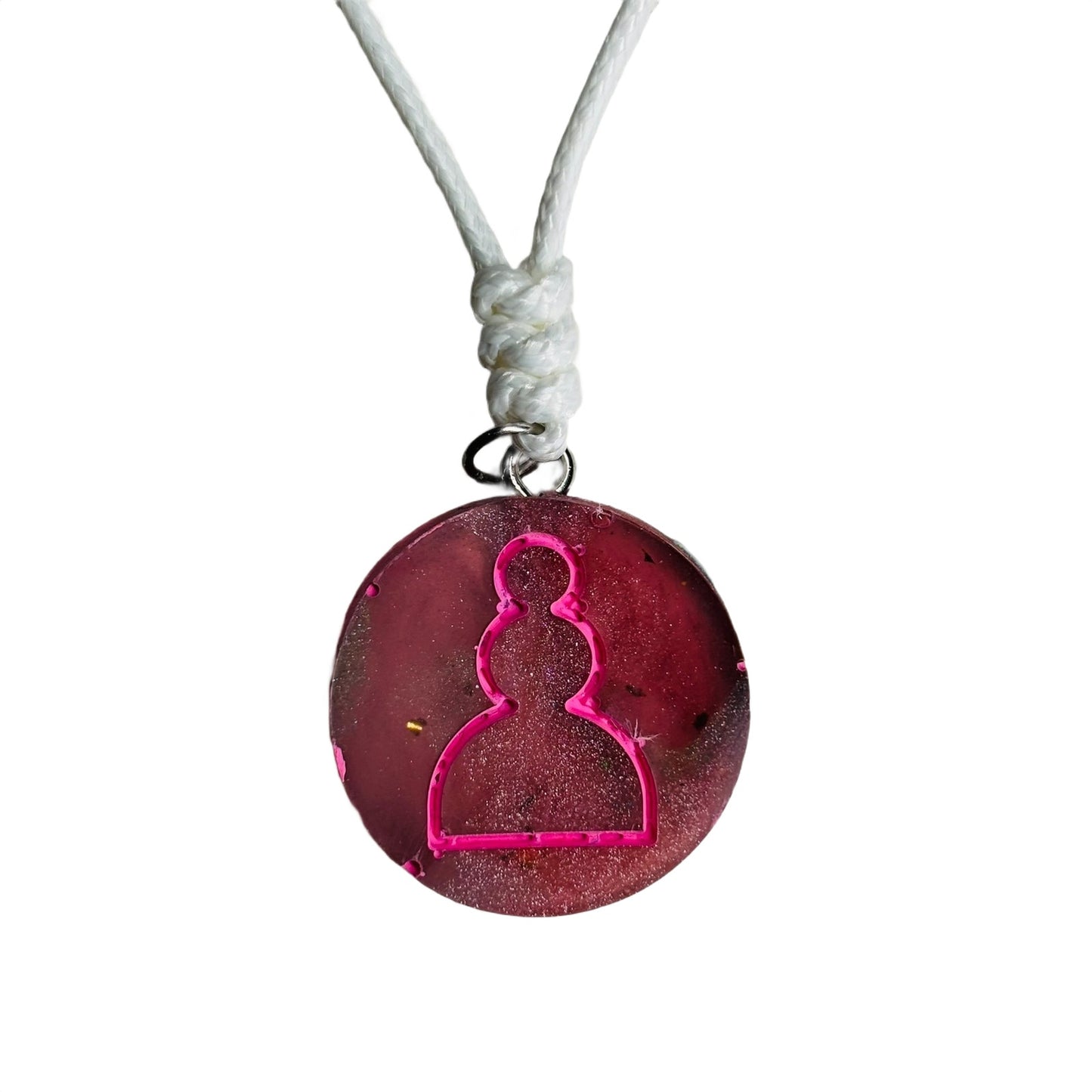 The Pink Pawn - Handmade Resin Chess Necklace