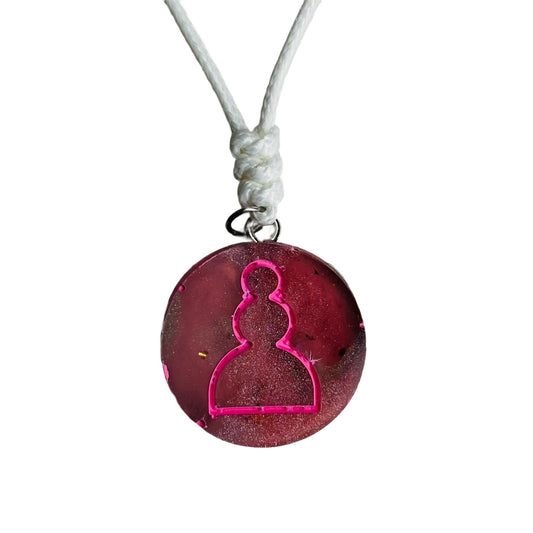 The Pink Pawn - Handmade Resin Chess Necklace