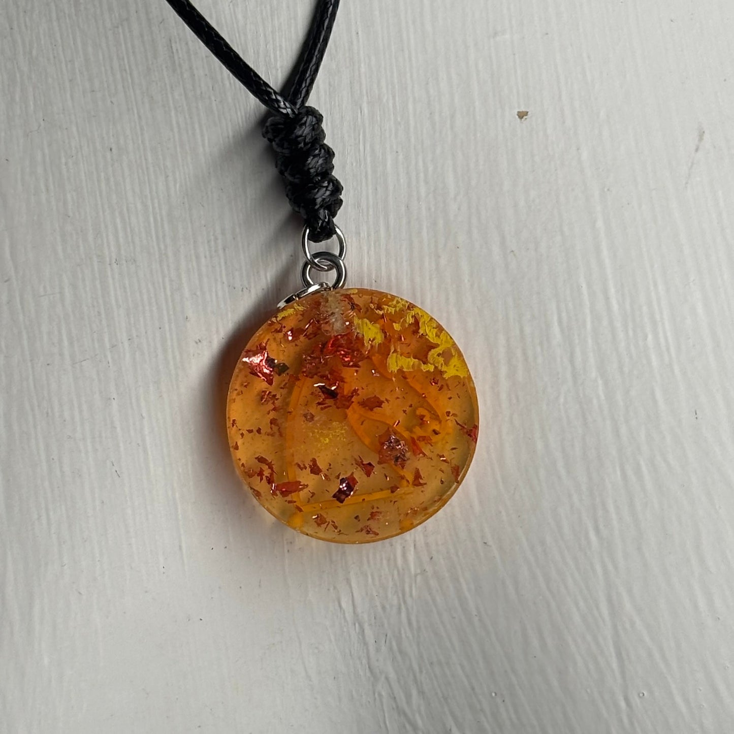 Crystal Sunset Knight - Handmade Resin Chess Necklace