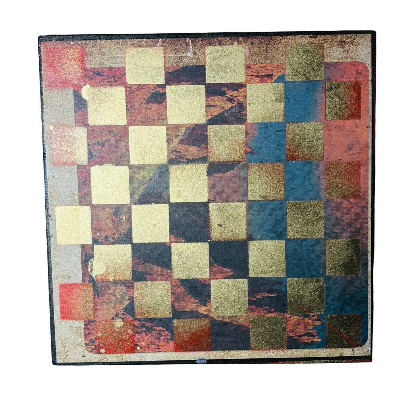 Vintage Rock Gold - Scrapbook Chess Board