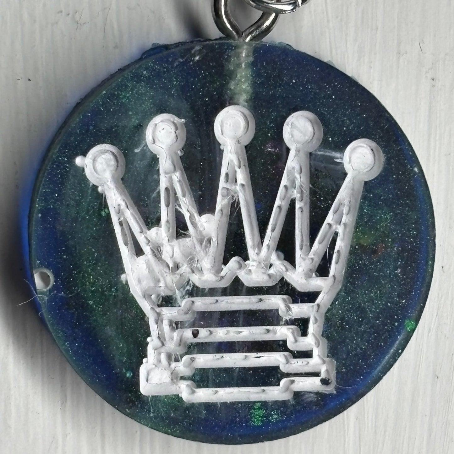 Midnight Queen - Handmade Resin Chess Necklace