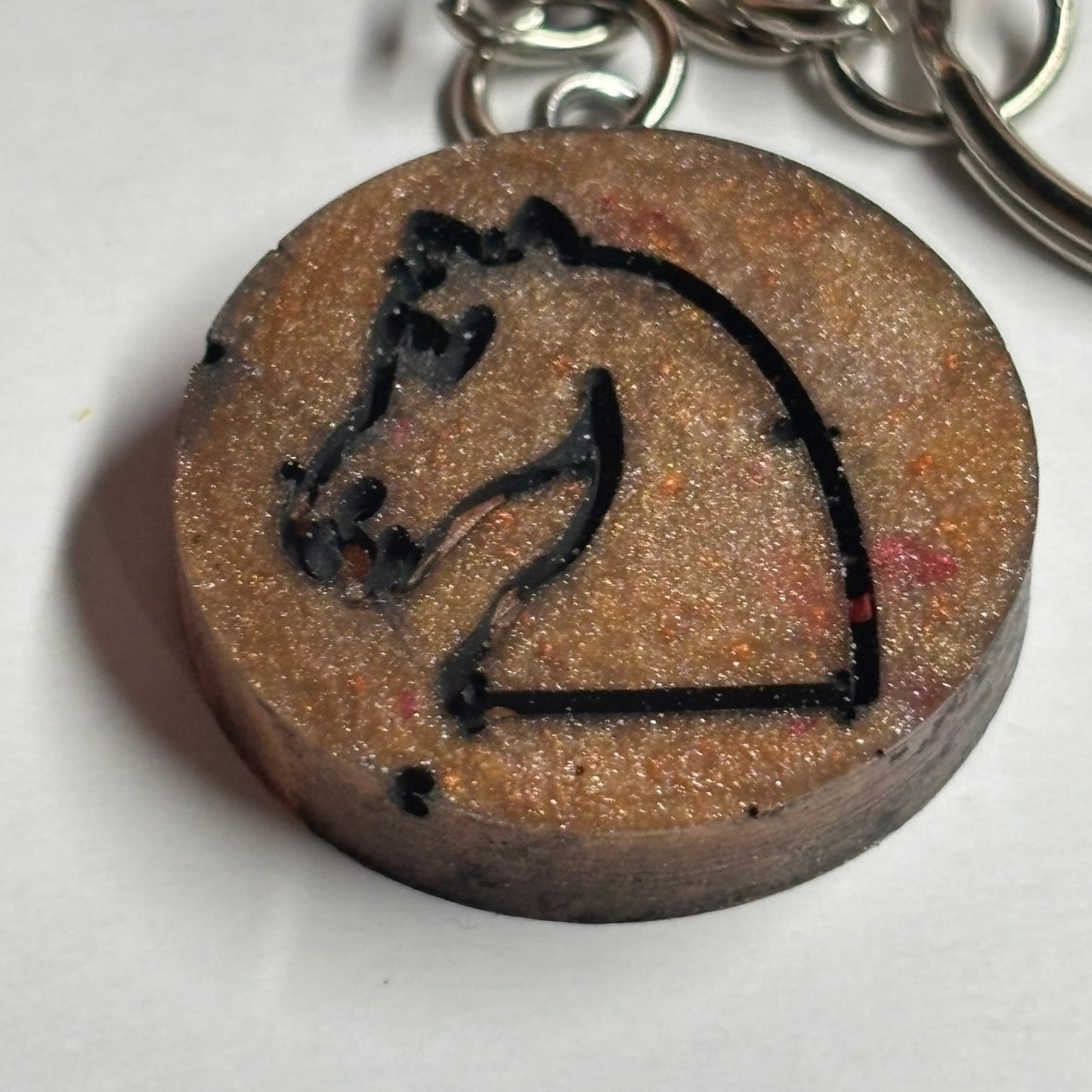 Black Lining Knight - Handmade Resin Keychain - Flat Edition