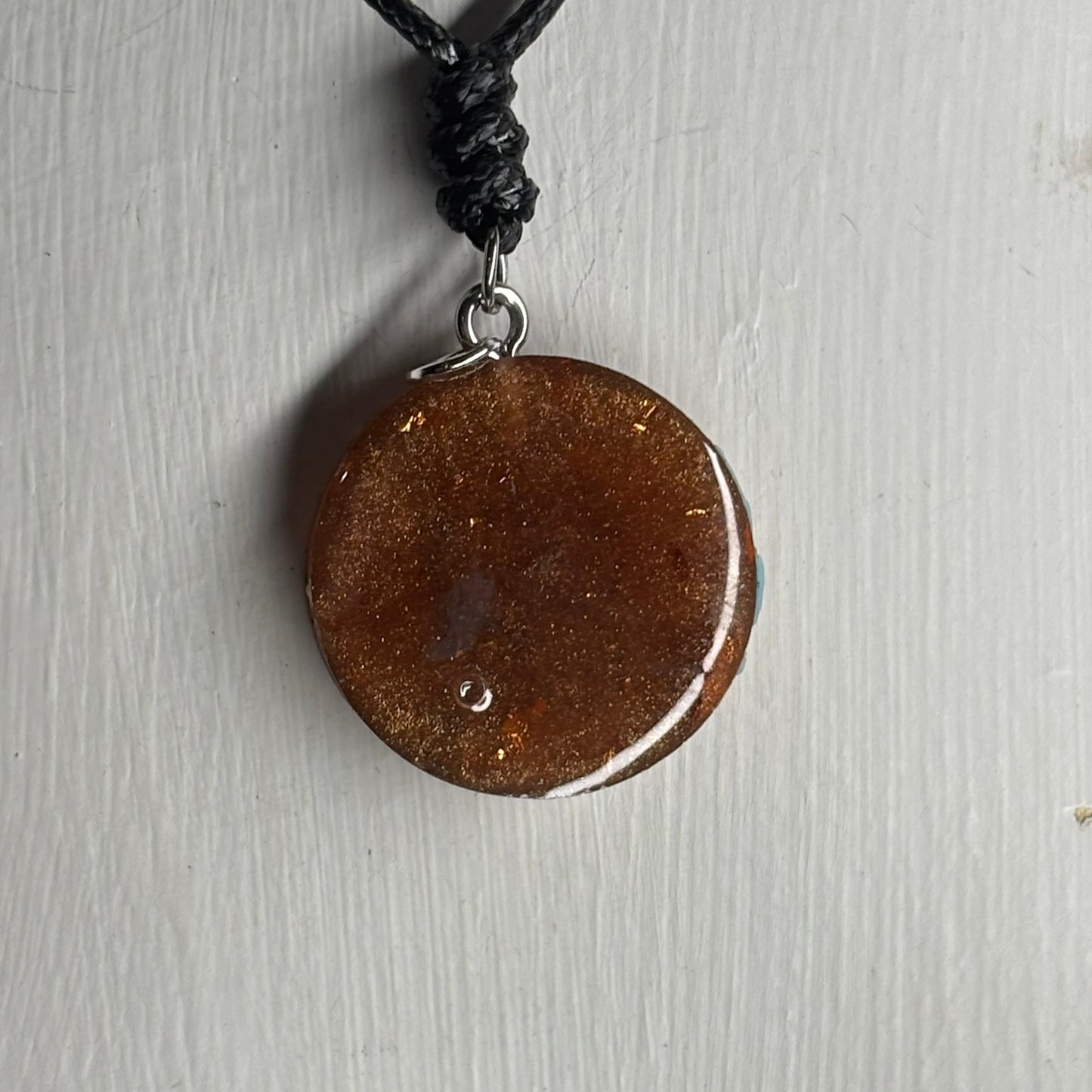 Brown Vintage Rook - Handmade Resin Chess Necklace