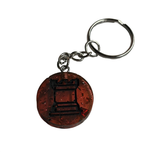 Red Stealth Crystal - Handmade Resin Keychain - Flat Edition