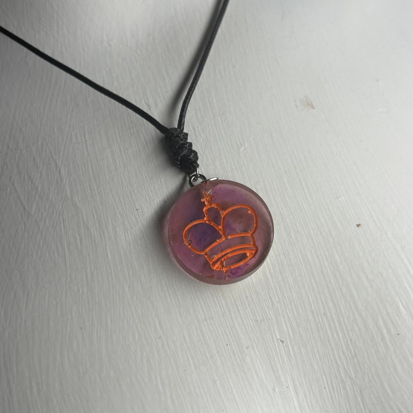 Purple King - Handmade Resin Chess Necklace