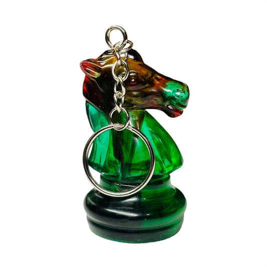 Speedy Green Knight - Handmade Resin Keychain - Large Edition