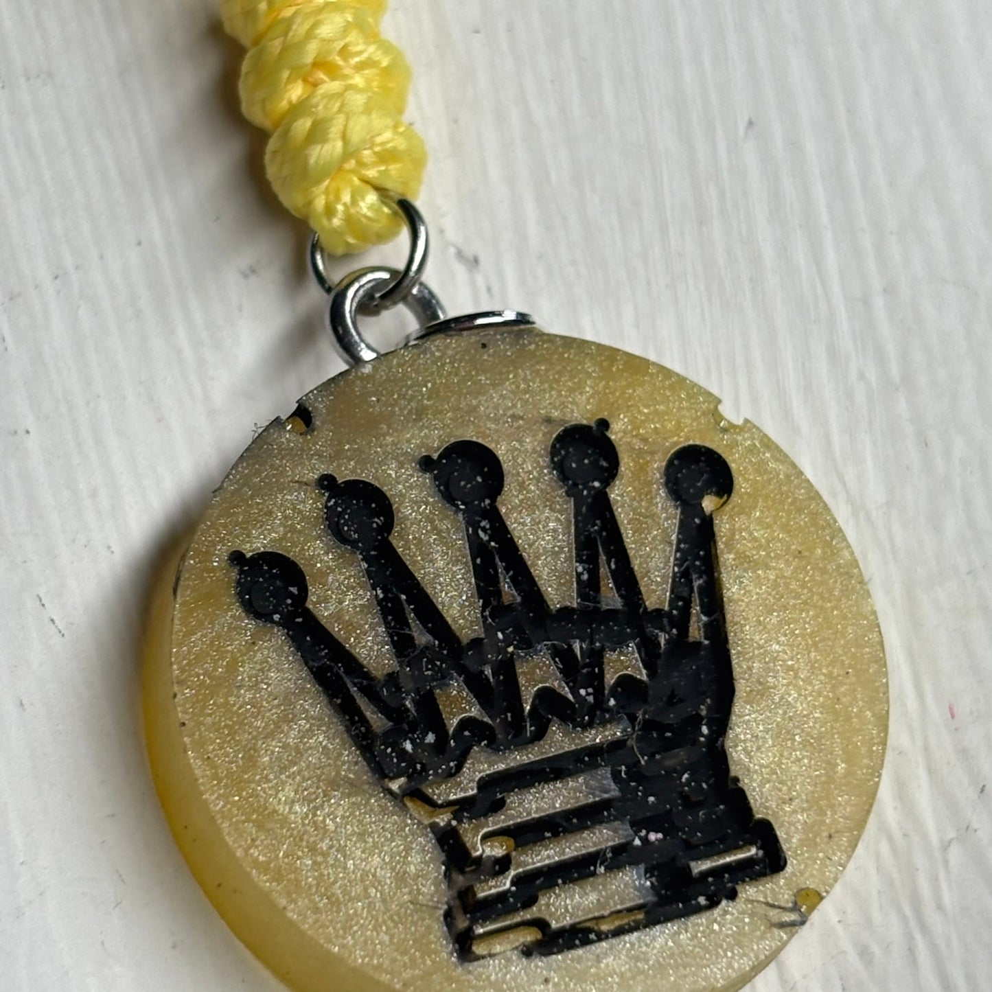 Yellow Queen - Handmade Resin Chess Necklace