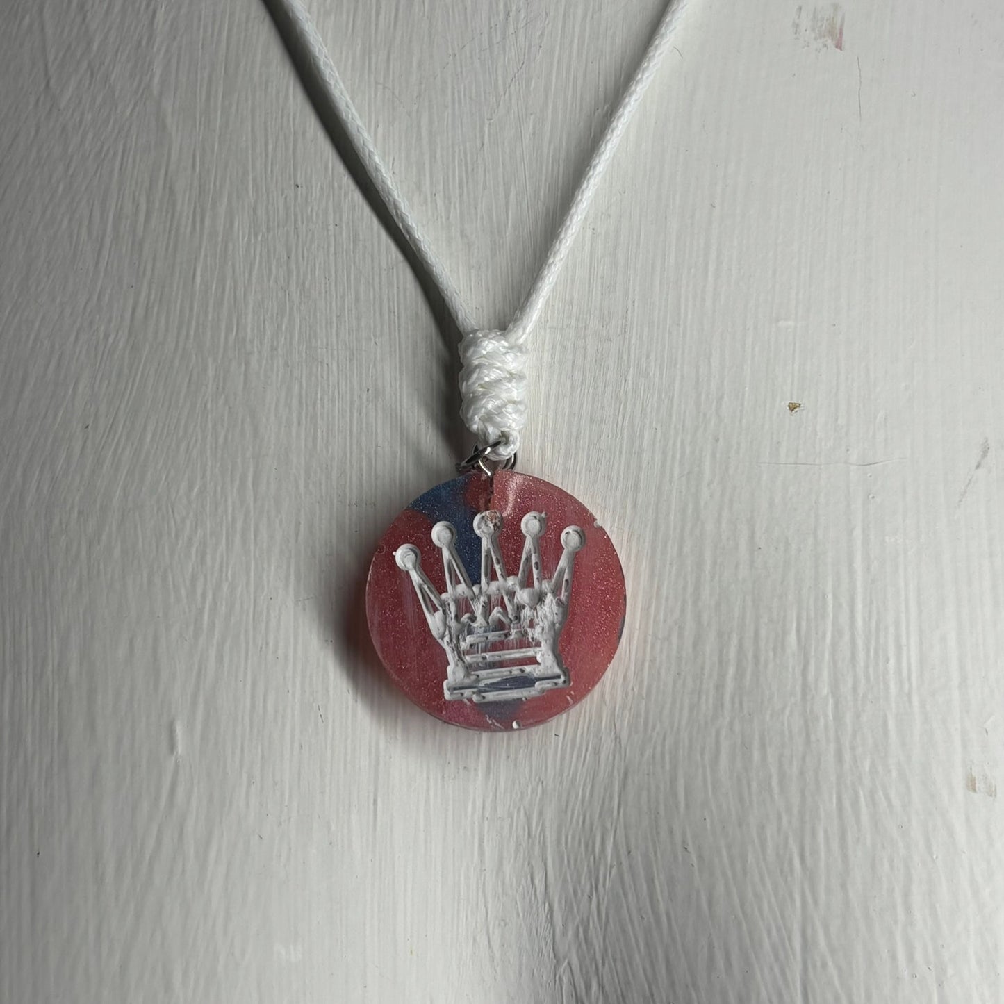 Shard Pink Queen - Handmade Resin Chess Necklace
