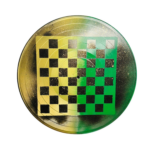 Gold Green Half Style - Vinyl Chess Board