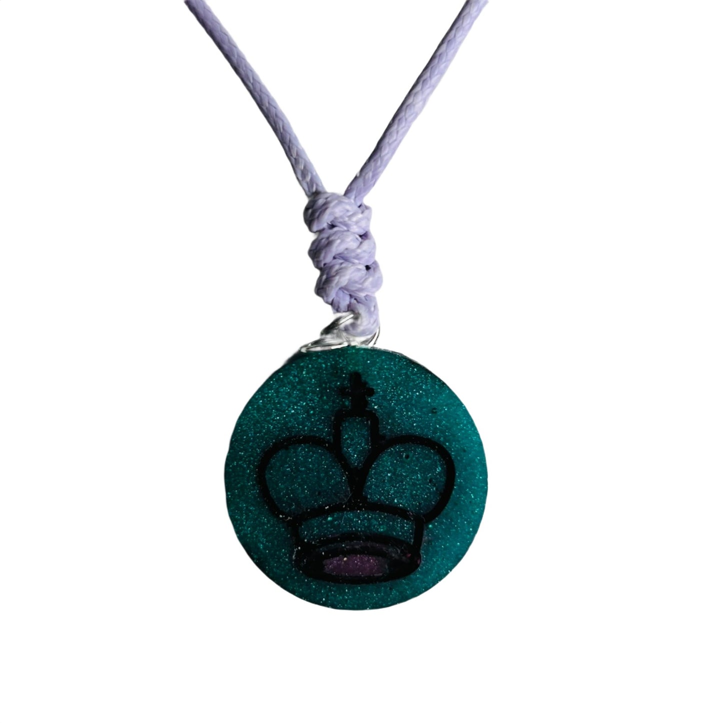Dark Green King - Handmade Resin Chess Necklace