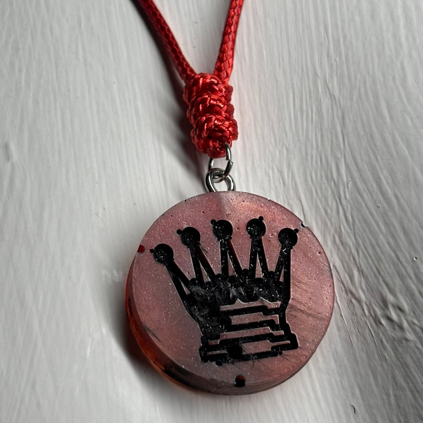 Red Queen - Handmade Resin Chess Necklace