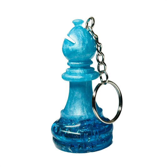 Blue Ice Bishop - Handmade Resin Keychain - Large Edition
