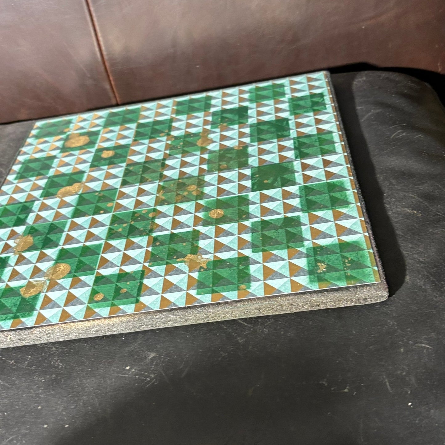 Illusion Green Gold - Scrapbook Chess Board