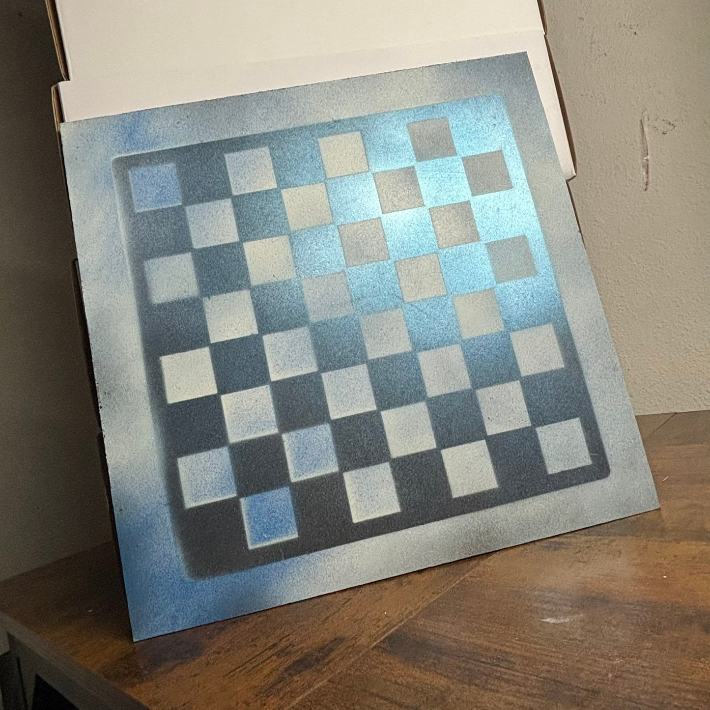 Metallic Blue - Painted Chess Board