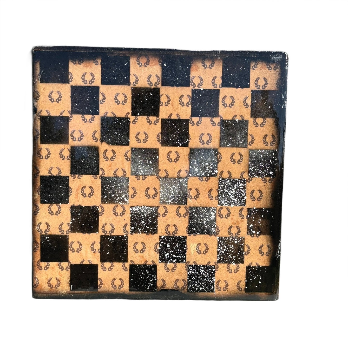 Orange Knight - Resin Coated Chess Board
