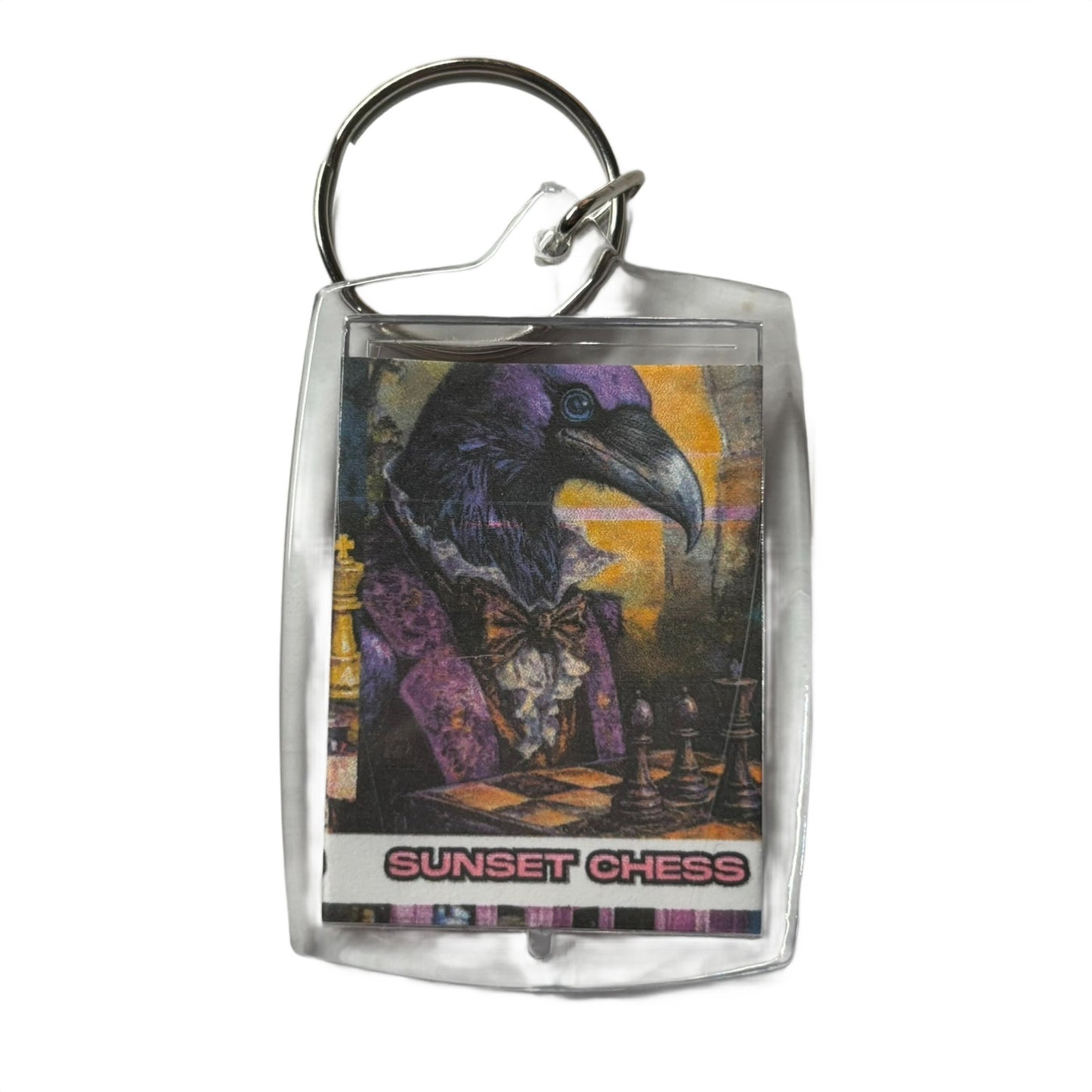 Purple Raven - Chess  Photo Keychain