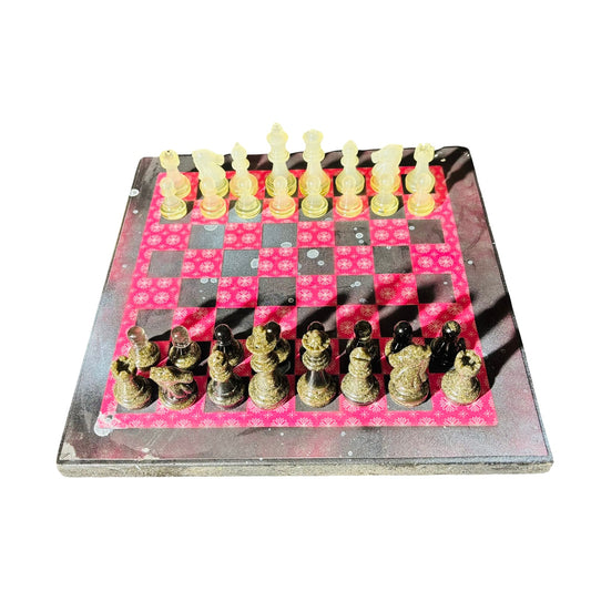 Vibrant Red - Scrapbook Chess Set