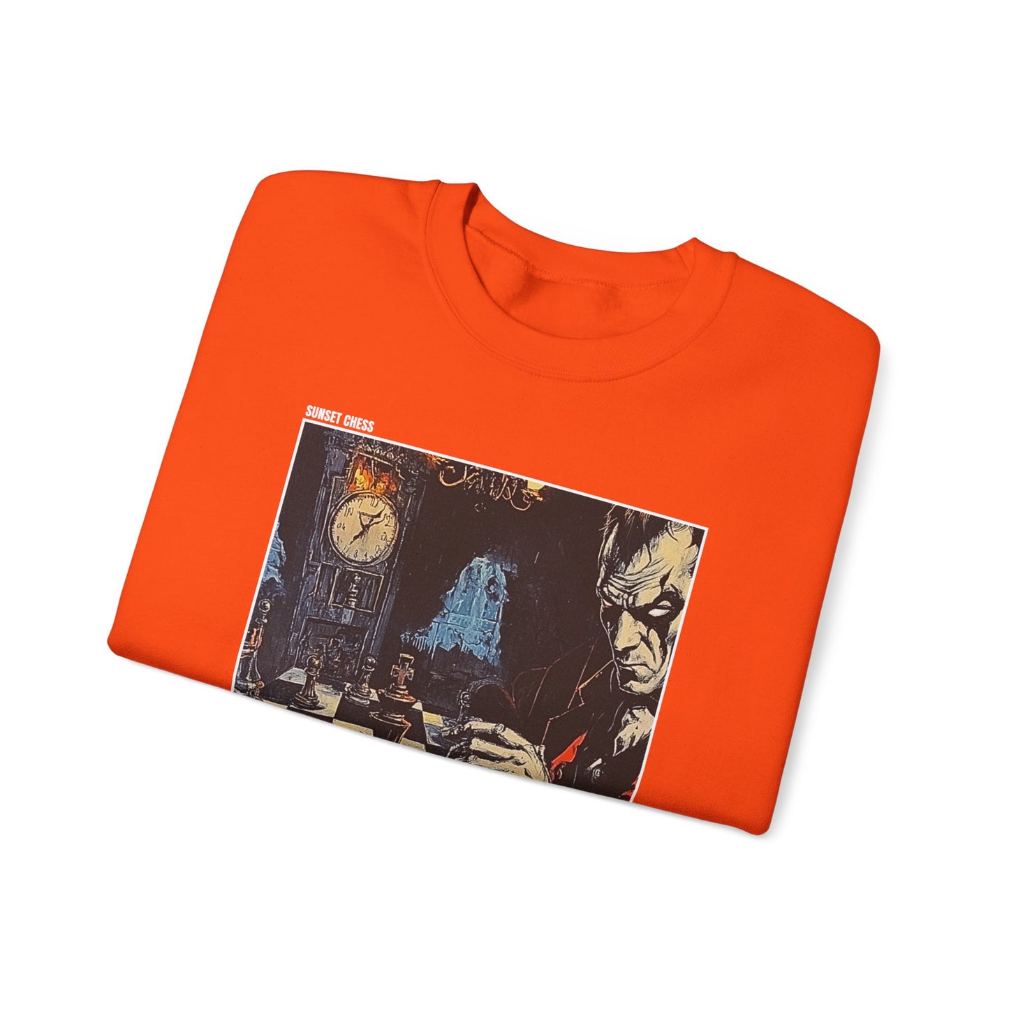 The Dark Night - Orange Chess Crewneck Sweater