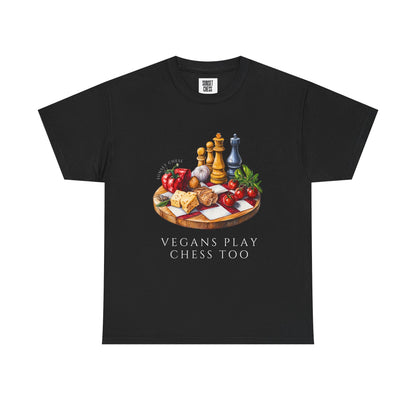 Copy of Vegan Chess - Black Tee - Unisex Heavy Cotton Tee