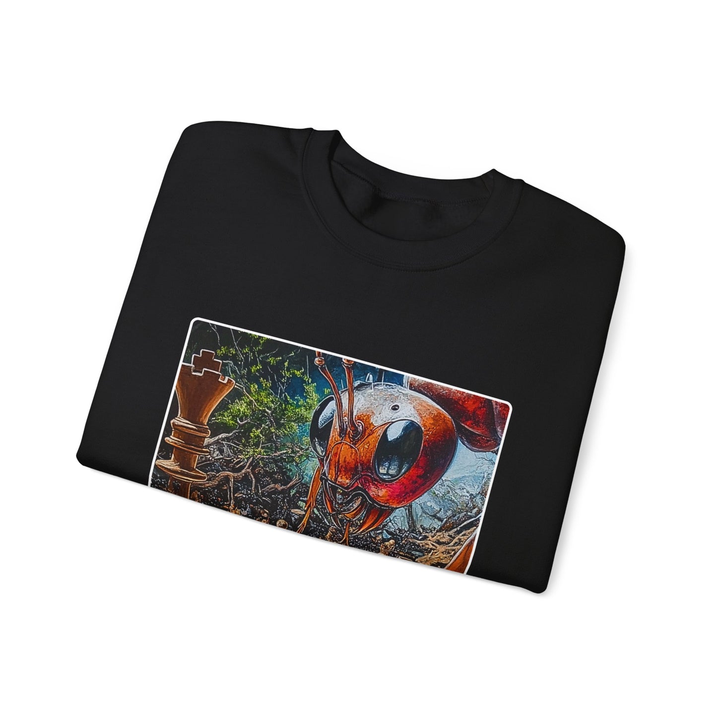 Insect Paradise - Black Chess Crewneck Sweater