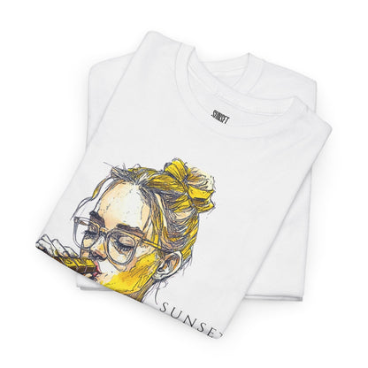 Yellow Woman Playing Chess - Unisex Heavy Cotton Tee