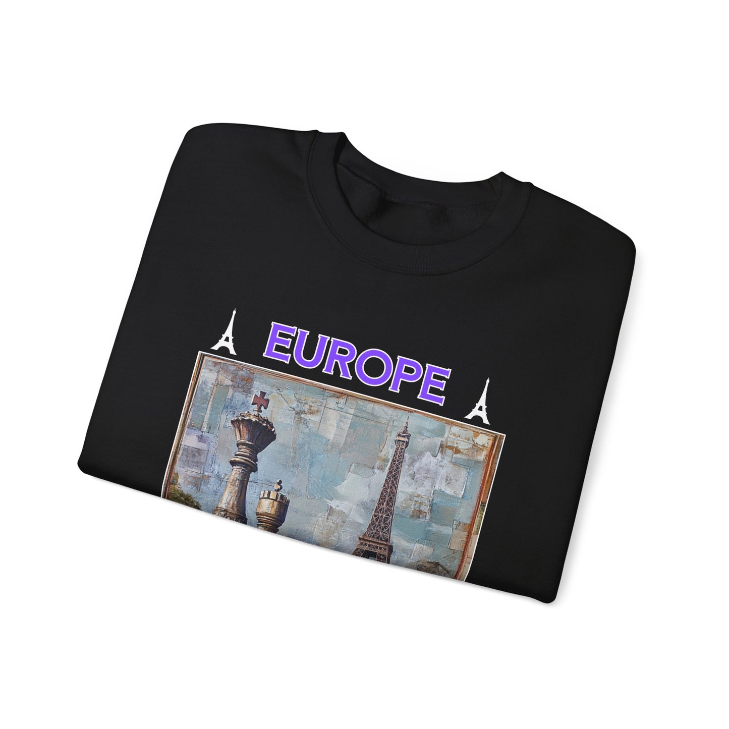 The Eiffel Tower - Black Chess Crewneck Sweater